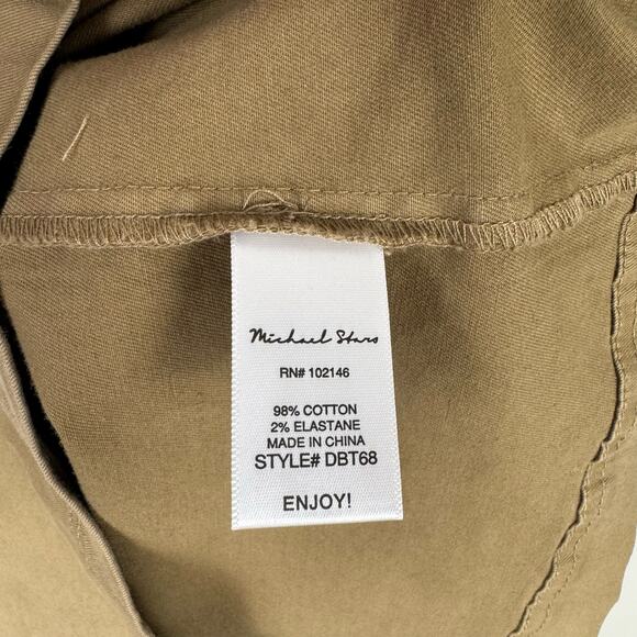 Michael Stars | Eleanor Tan Roll Tab Sleeve Twill A-line Shift Shirt Dress - Picture 11 of 12